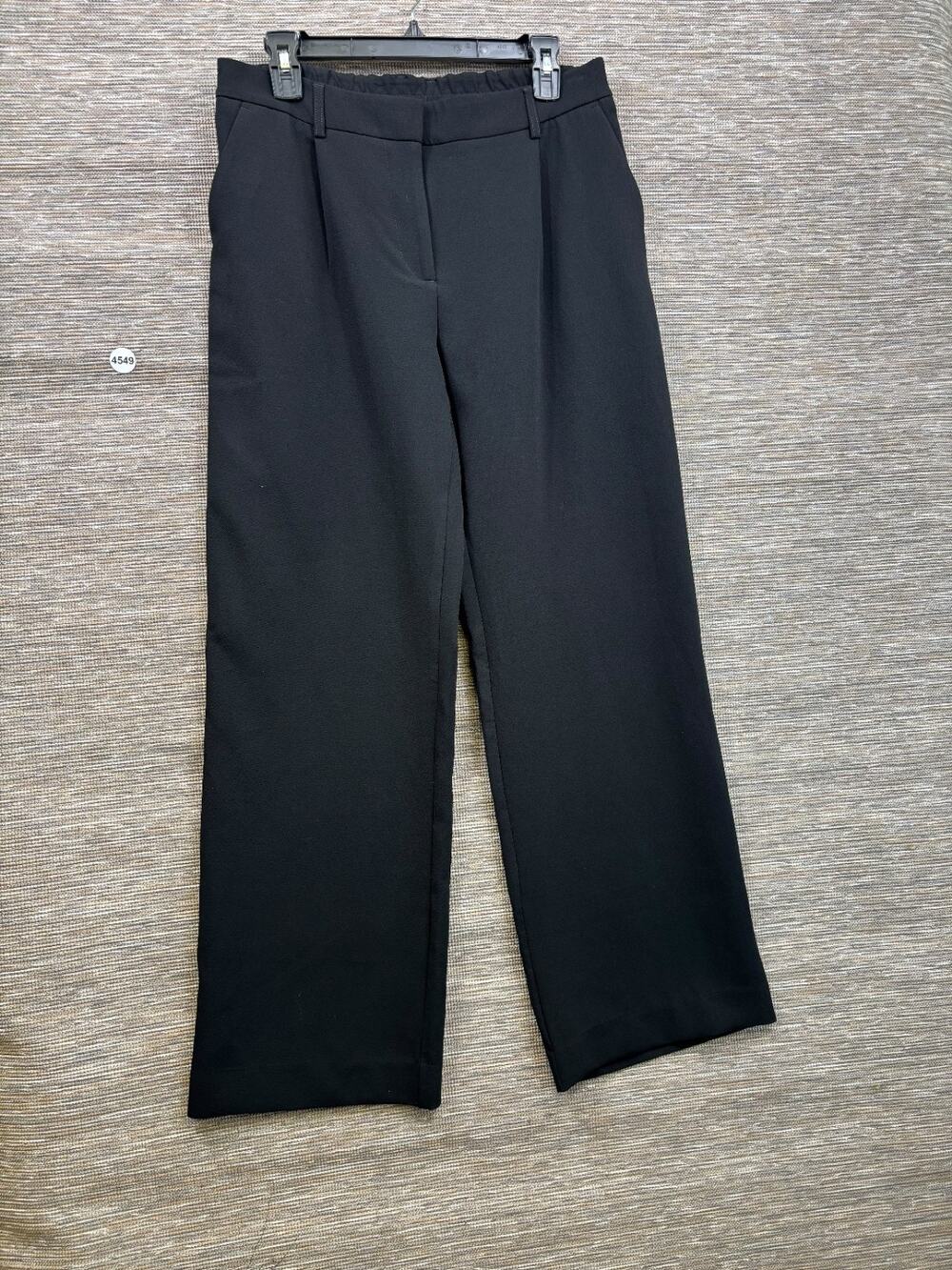 DKNY Women’s Wide Leg Dress Pants Black Pleated Career Office Trousers Size 8